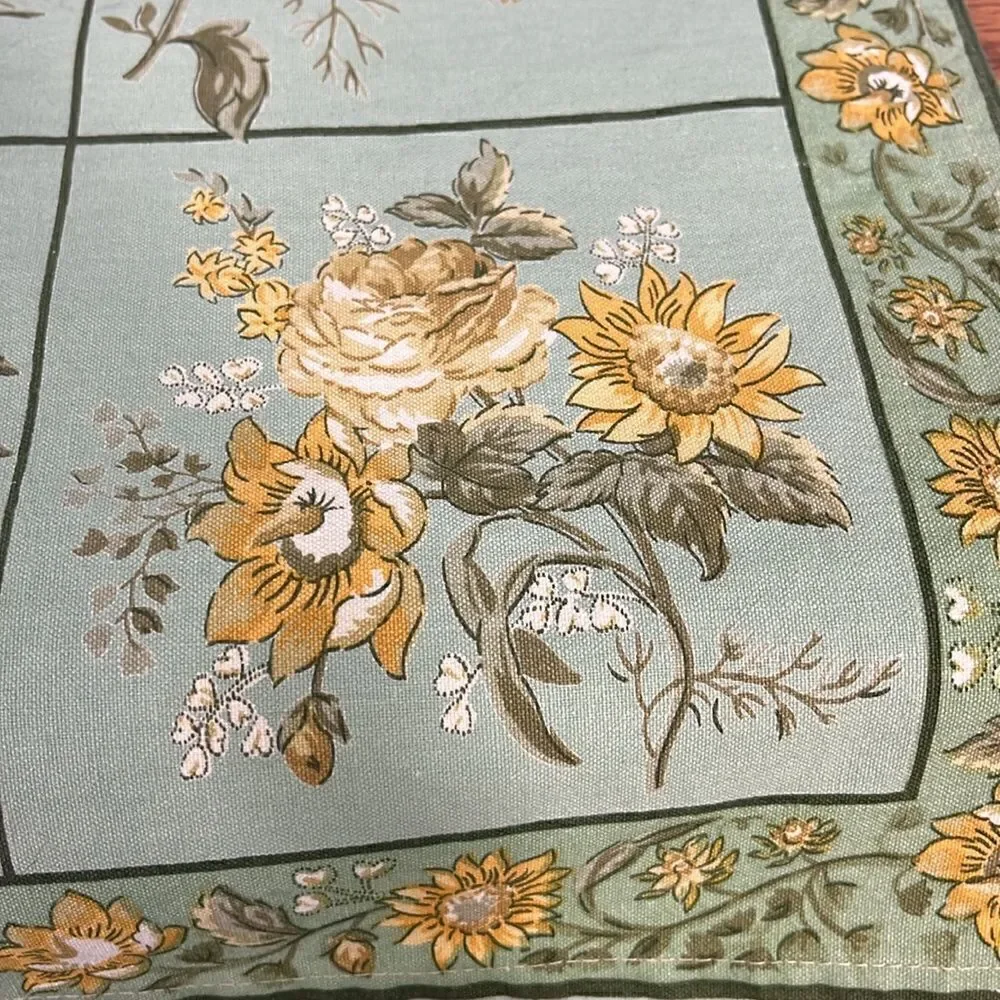 APRIL CORNELL 2000 set of 4 cotton, green and yellow